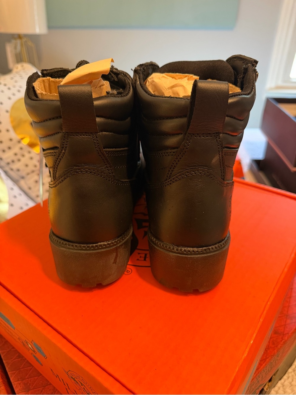 Women’s Milwaukee Black Lace-Up Combat Boots - Picture 4 of 9
